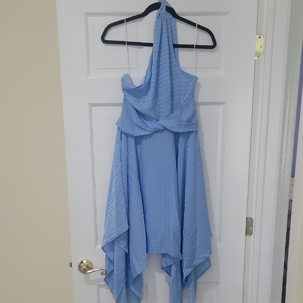 Blue Halter Neck Dress